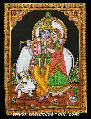 Tapiz Krishna y Rada 105 x 70 cm
